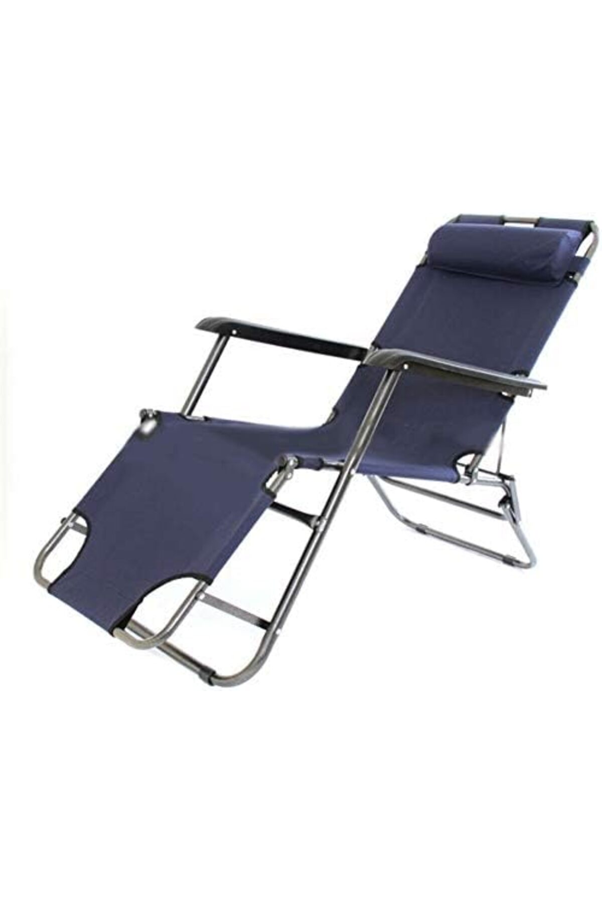 2 In 1 Picnic and Camping Foldable Bed, Chair - Dark Blue
