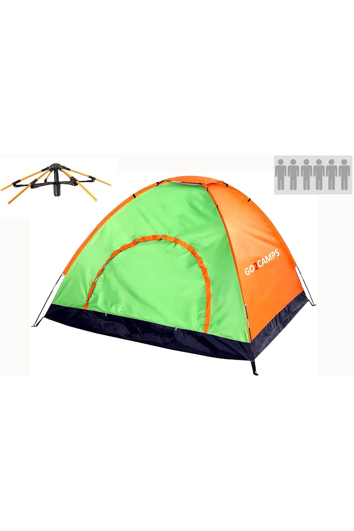 GO2CAMPS Camping Tent 6 Person, Instant Automatic Pop Up Dome Tent, Portable Windproof Lightweight f