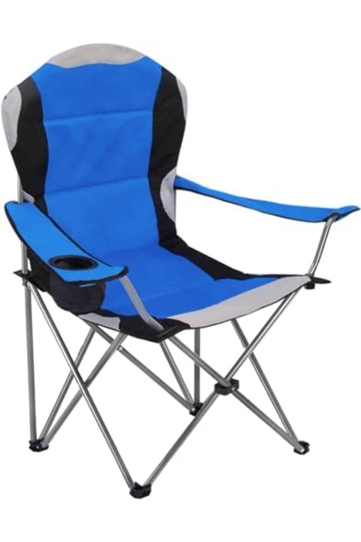 Foldable Camping Chair with Cup Holder Heavy Quality (Blue)