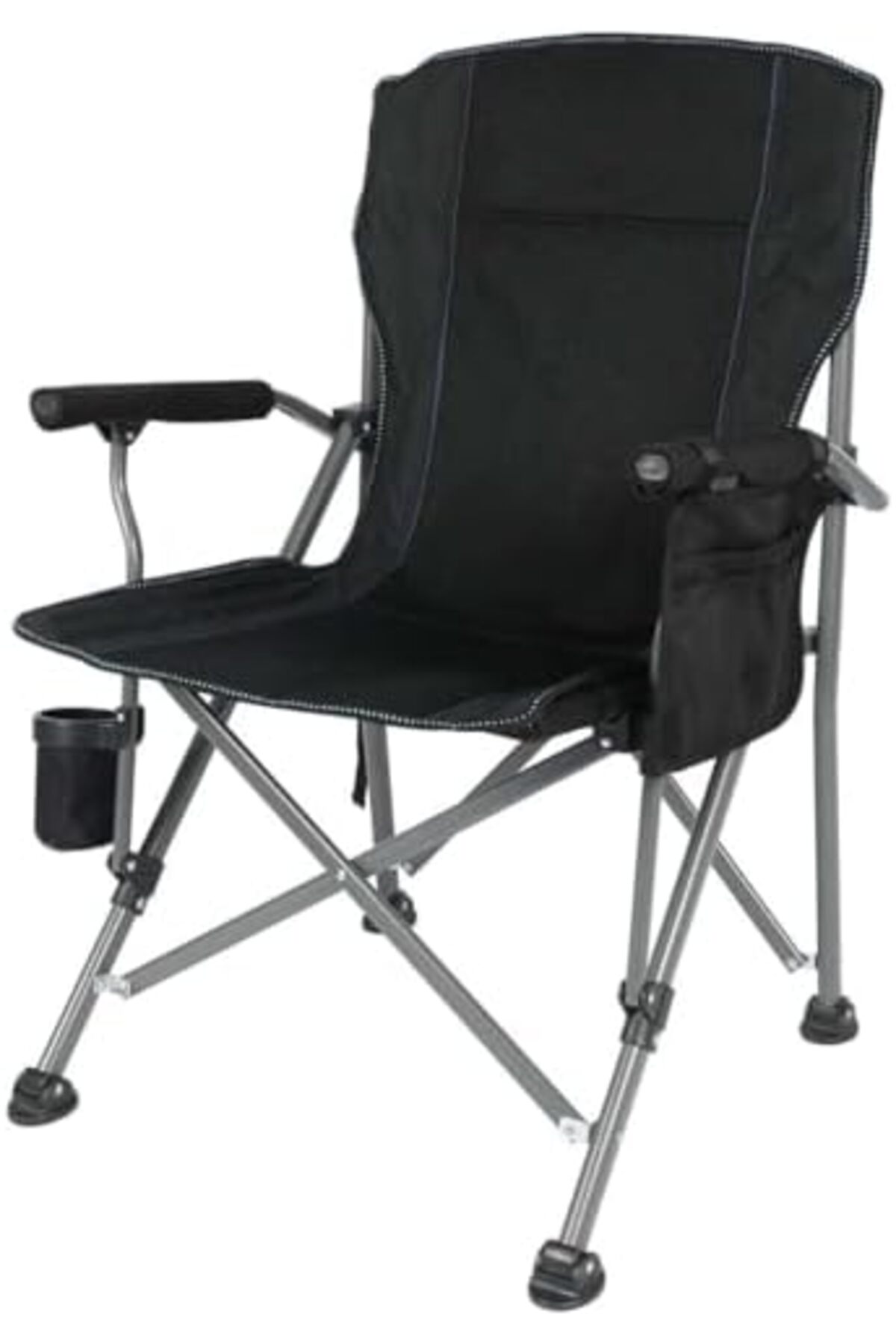 Premium Foldable Camping Chair with Cup Holder, Storage Pouches, Heavy-Duty and Comfortable
