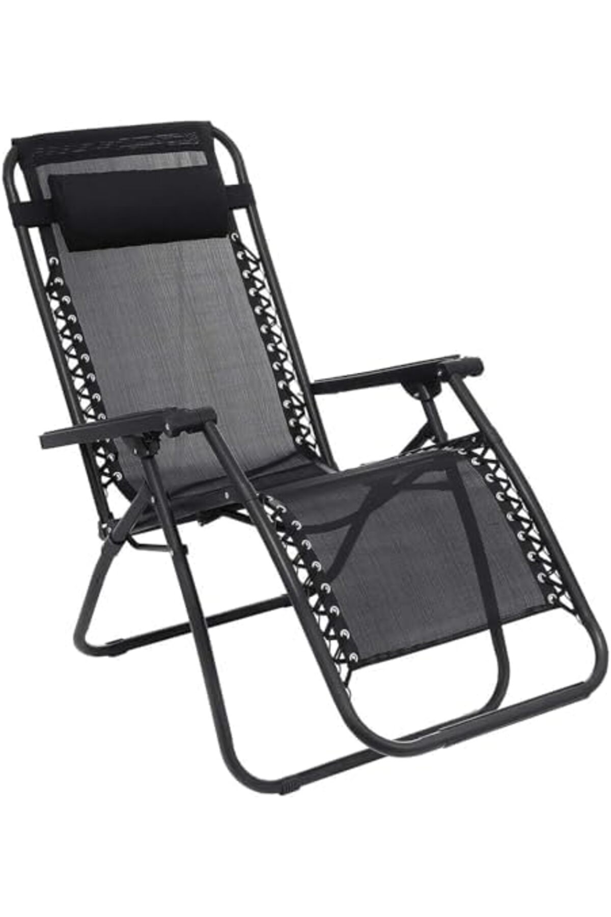 Foldable Camping Chair, Camping Bed, Zero Gravity Beach Chair and Garden Chair with Pillows