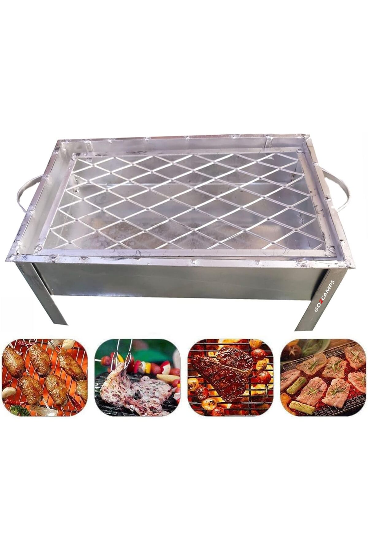 GO2CAMPS BBQ GRILL-GALVA BBQ GRILL-SMALL WITH TIN MADE GRILL